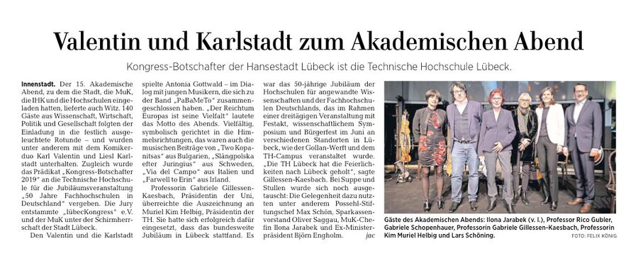 Lübecker Nachrichten vom 18.11.2019